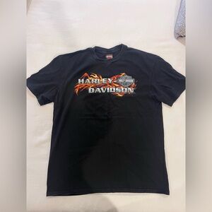 Harley-Davidson Black Tee with Bold Flame Design